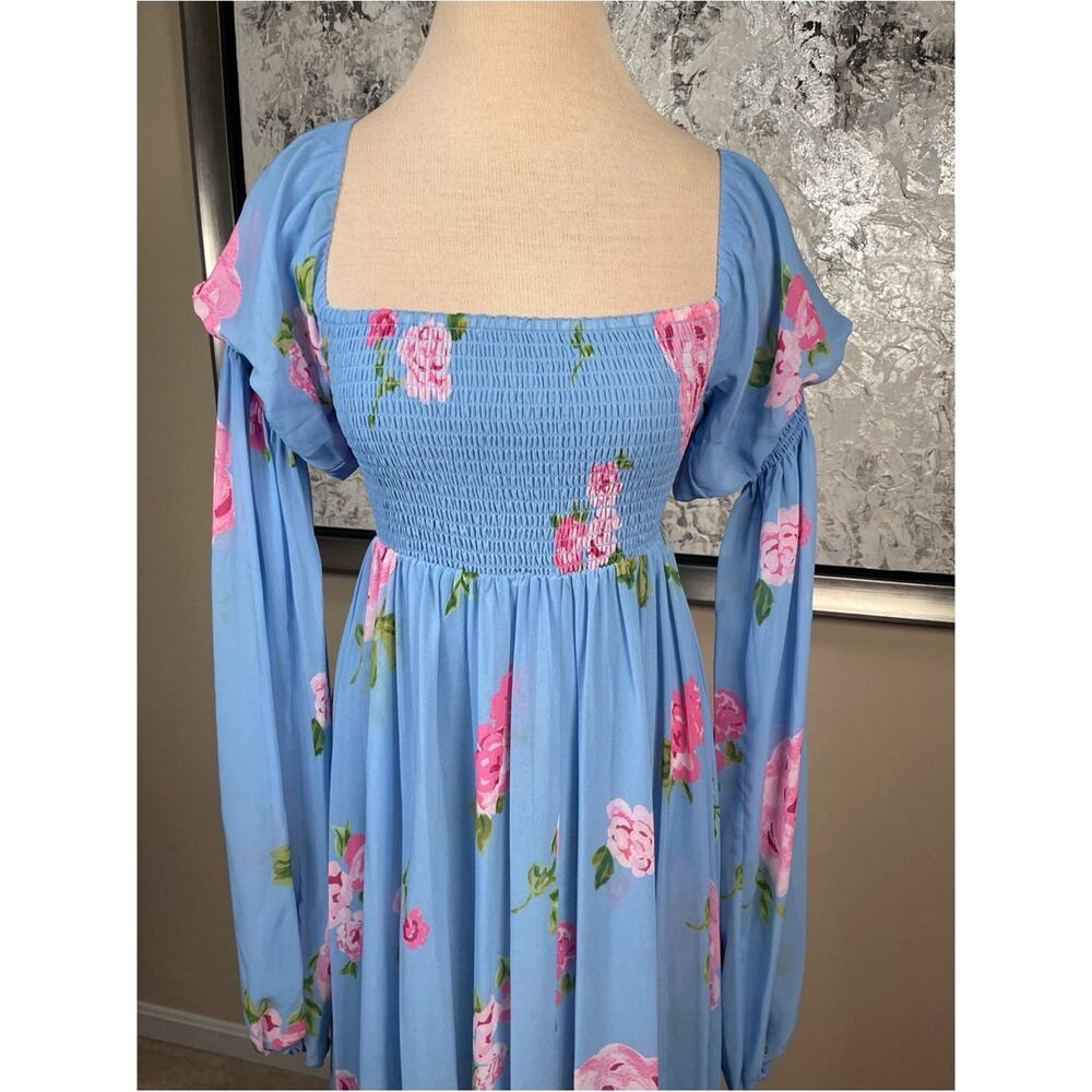 CAROLINE CONSTAS Kinsley Floral Off the Shoulder Long Sleeve Maxi Dress Size M - Picture 4 of 9